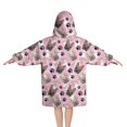 thumbnail image 2 of French Bulldog Cute Bone Paw Print Blanket Hoodies for Kids 6-13YR Oversize Wearable Blanket Hoodies for Boys Girls Teens, 2 of 7