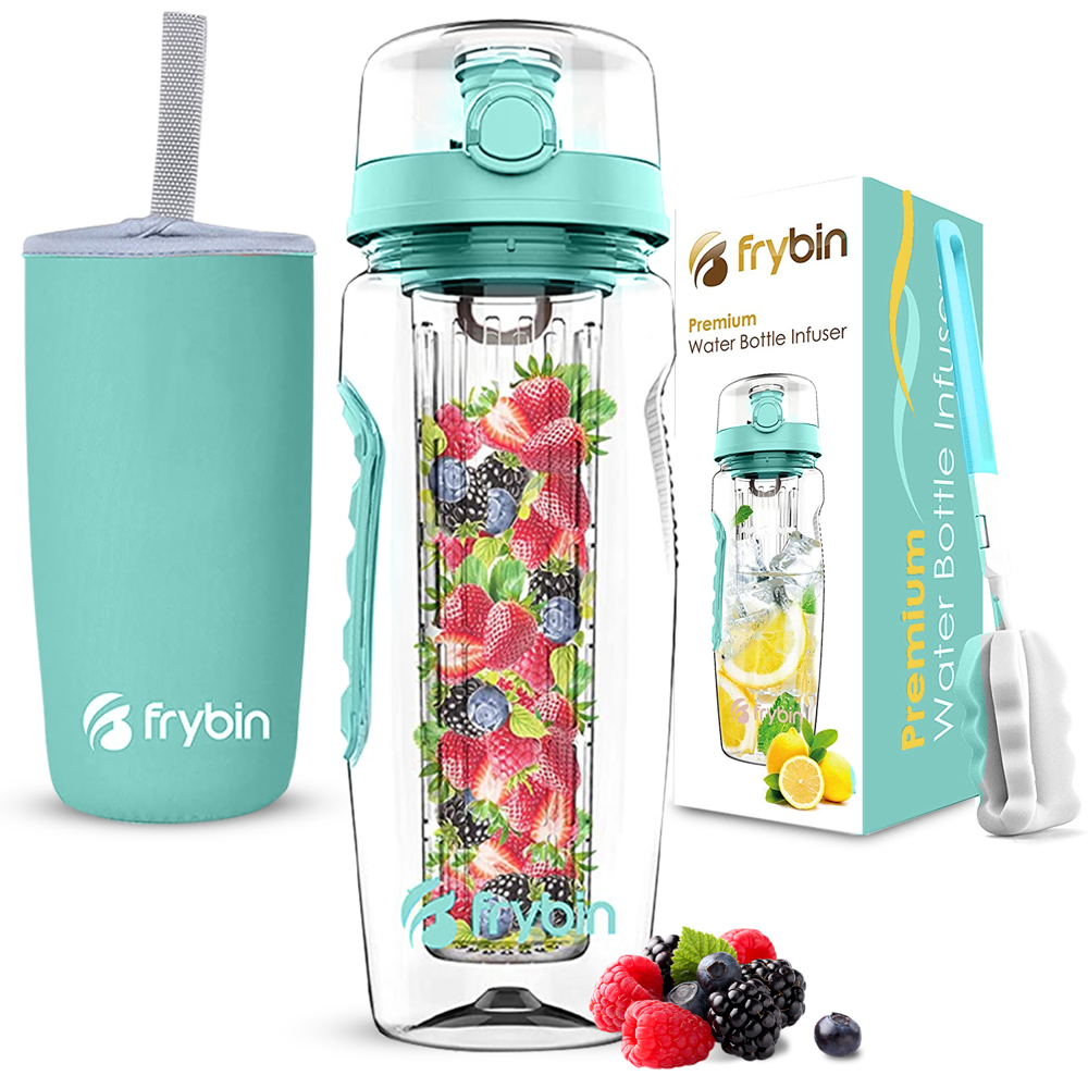 Frybin Fruit Infuser Water Bottle Removable Infusion Basket for