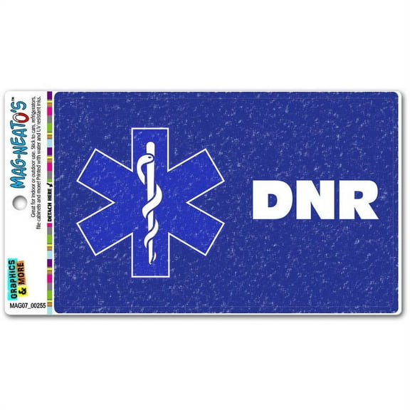 DNR Do Not Resuscitate With Star Of Life Automotive Car Refrigerator Locker Vinyl Magnet