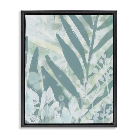 Stupell Industries Contemporary Modern Splatter Palms Black Floating Frame Canvas Art, 17 x 21, by June Erica Vess