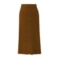 thumbnail image 4 of Sngxgn Womens High Waist Bodycon Mini Short Skirt with Slit(Coffee,S), 4 of 4