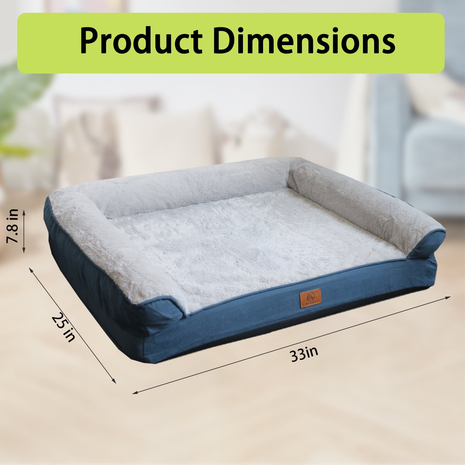 FKS LIFE Luxury Dog Bed Orthopedic Dog Beds Removable Machine Washable Cover and Waterproof Liner Pad Pet Bed