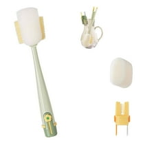 12" 5 in One Bottle Cleaning Brush, Multifunctional 5 in 1 Cup Brush Set, Water Bottle Straw Brushes for Cleaning for Baby Bottles Tumblers Glass Cups, Travel Mugs and Kitchen Use(Green)