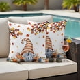 thumbnail image 2 of Outdoor Pillow Covers 16x16 Set of 2, Gnomes Pumpkin Fall Waterproof Patio Throw Pillow Covers for Couch Sofa Chair, Thanksgiving Branches Maple Leaf Decorative Pillowcases for Throw Pillows, 2 of 9