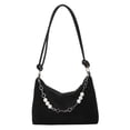 thumbnail image 1 of Bolso de axila de moda para mujer, bolsos de mano de pana, cremallera suave para regalo (negro) Likrtyny Para Estrenar, 1 of 9