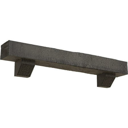 

Ekena Millwork 8 H x 12 D x 48 W Rough Sawn Faux Wood Urethane Fireplace Mantel Kit W/ Ashford Corbels Aged Cedar