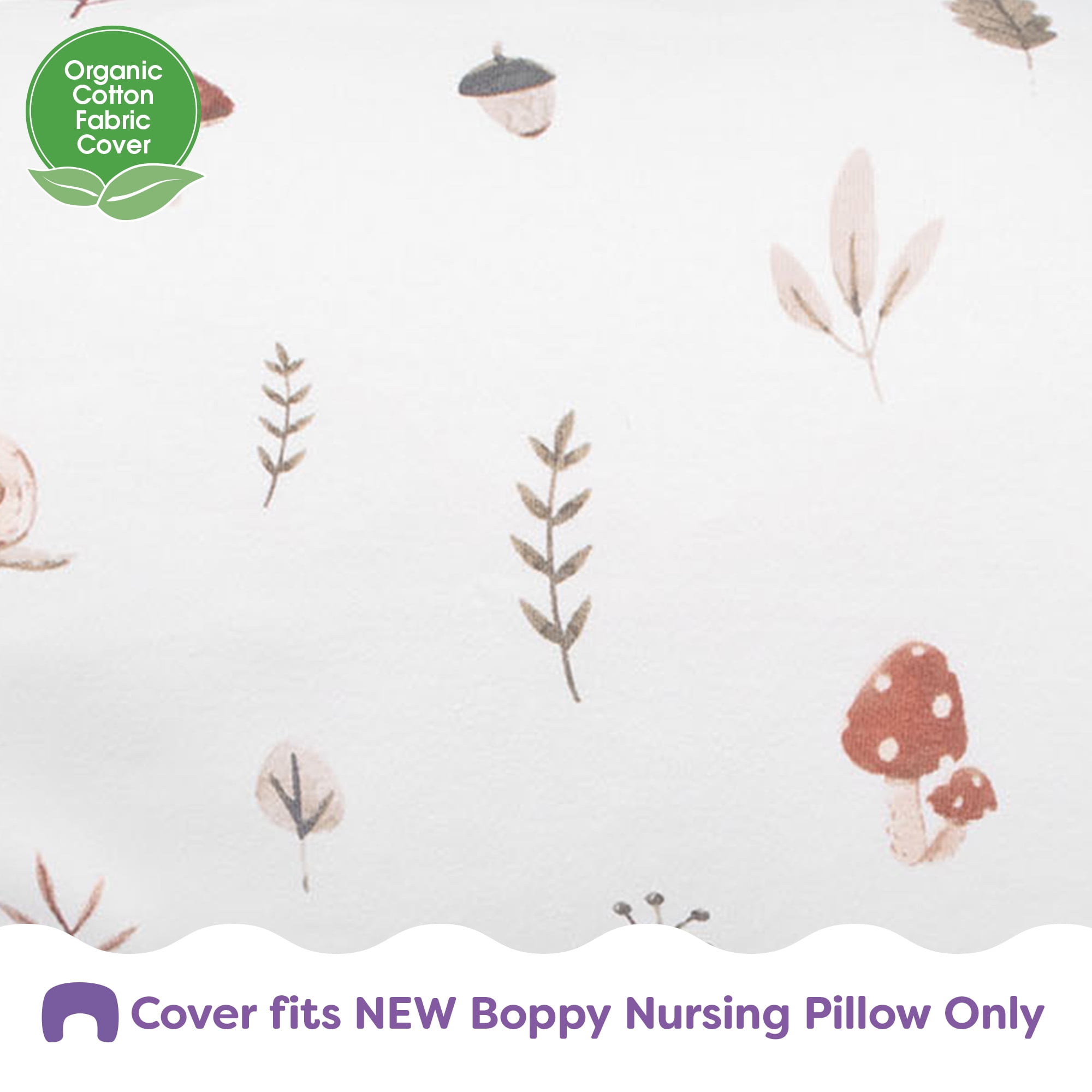 Boppy New Nursing Pillow Organic Cover, Neutral Forest Floor