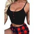 thumbnail image 2 of Conjunto de Pijama de Tirantes Finos para Mujer, Pantalones Cortos, Sin Mangas, de Verano, Suave, para Dormir Vino Tinto S, 2 of 5