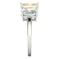 thumbnail image 3 of Clara Pucci 14K White Gold Solid Gold Morganite Three-Stone Anniversary Ring for Women - 4 cttw Emerald Cut, 3 of 8