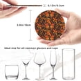 thumbnail image 6 of ORANGE MONARCH BUTTERFLY PATTERNED Coasters With Leather Holder Set Of 6 Round Coasters for Home and Kitchen Decor, 6 of 7