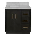 thumbnail image 4 of Peyton 36" Bathroom Vanity with Dark Oak Cabinet and Carrara Marble Top, 4 of 7