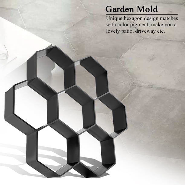 Plastic Honeycomb Hexagon Paver Mold – Reusable ABS, 7x9.5x1.5 Inch, For DIY Concrete Patio & Garden Stones