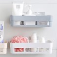 thumbnail image 2 of Estante organizador de almacenamiento para baño adhesivo, color blanco, para ducha y montaje en pared, 2 of 5