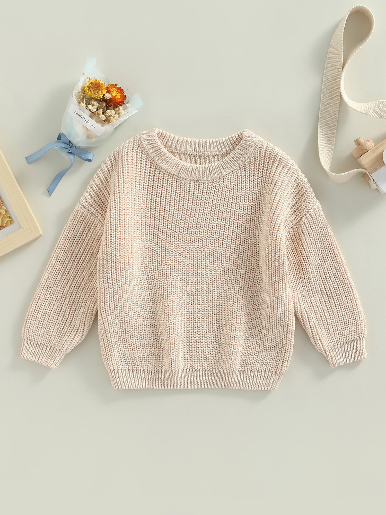 Afunbaby Baby Girl Boy Knit Sweater Blouse Pullover Sweatshirt Warm Crewneck Long Sleeve Tops for Infant Toddler 