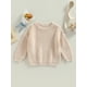 thumbnail image 2 of Txlixc Suéteres de cuello redondo para bebés pequeños, suéteres de punto sueltos de color sólido de manga larga Txlixc  Moda, 2 of 9