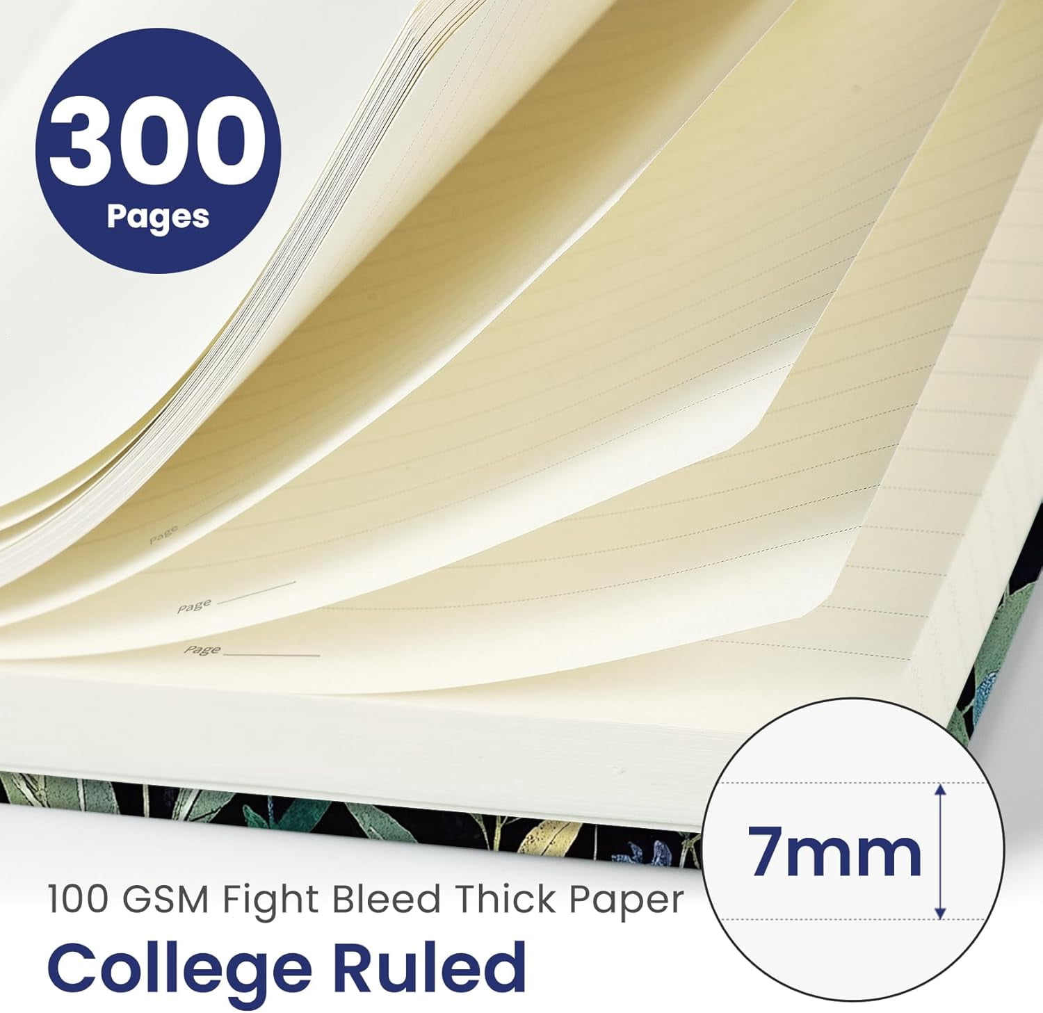 AP Lined Spiral Notebook Journal for Work,300 Pages Thick B5 (7.1"x10") College Ruled Journal for Women & Writing, Hardcover Notebook for Note Taking, Perfect for Office Home School, Celestial Garden