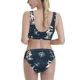 thumbnail image 3 of Picia Vintage Marine Women's High Waisted Bikini Scoop Neck Swimsuit Two Pieces Bathing Suit-, 3 of 8