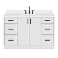 thumbnail image 2 of Ariel Kelly 55 Inch Single Rectangle Sink Bathroom Vanity With Pure White Quartz Countertop 1.5 Inch Edge In White, 2 of 12