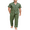 Army Green, variant on EA'S SECRET Men's 100% Cotton Pajama Sets Button Down Loungewear with Long Pants Summer Breathable Pjs with Pockets(Iron Grey,M)