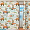 thumbnail image 2 of Coolnut Sheer Curtains, 2 PCS Cute Bunny with Carrots Gauze Door and Window Voile Curtain Panels for Bedroom Living Room, 55"x84", 2 of 4