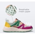 thumbnail image 3 of Zapatillas LUCKY STEP a la moda para mujer, con plataforma, clásicas, leopardo, para caminar, tenis, viajes, zapatillas gruesas y coloridas para estilo de vida (fucsia/verde, 8.5 libras (M) EE. UU.), 3 of 9