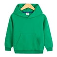 thumbnail image 2 of HAOTAGS Hooded Sweatshirts for Kids(2-12) Casual Long Sleeve Sport Hoodie for Toddler Boys Girls Fall Winter Pullover Top Green Size 9-10Years, 2 of 5