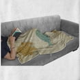 thumbnail image 6 of Fish and Wave Soft Flannel Fleece Throw Blanket, Aquarium Marine Ocean Themed Fishing Theme Vintage, Cozy Plush for Indoor and Outdoor Use, 50" x 60", Sand Brown Seafoam, by Ambesonne, 6 of 6