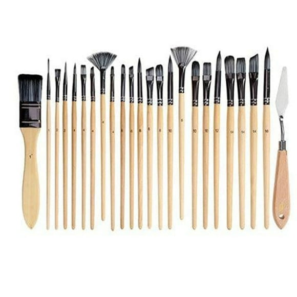 RYRDWP Clearance 24 - Pcs / set Nylon Bristle Handle Watercolor Brush Set - Scrub, Scraper, Painting Art Brush Supplies
