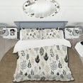 thumbnail image 2 of Designart "Dark Elegance In Floral Merge" Black Floral Bedding Covert Set - Cottage Bed Set With 2 Shams, 2 of 5