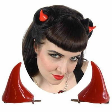 Red Devil Monster Horns Hair-Slide Halloween Horror Accessory Kreepsville 666