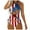 Orange, variant on TSADFHJI Maternity Swimsuit Women's Independence Day Flag Print Neck Two Piece Swimsuit L Black