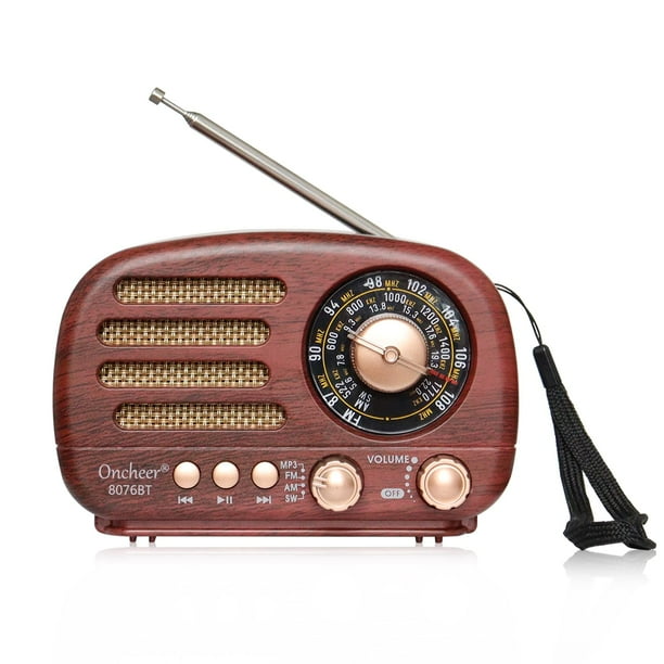 Altavoz Bluetooth ONCHEER, radio vintage portátil, estilo retro