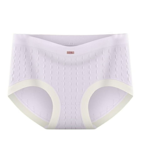 Scyoekwg Womens Underwear Stretchy Comfort Hipster Panties Mid Waisted Underwear Butt Lifting Ladies Underpants Patchwork Briefs(Purple Free Size)