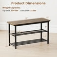 thumbnail image 3 of Gymax 3-Tier Shoe Rack Bench w/ Heavy Duty Metal Frame & 300 lbs Seat for Hallway, 3 of 10