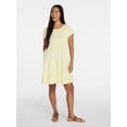 thumbnail image 5 of Time and Tru Women's Tiered Cotton Mini Dress with Short Sleeves, Sizes XS-XXXL, 5 of 6