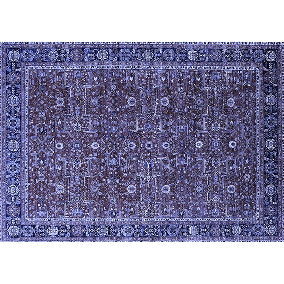 Ahgly Company Indoor Rectangle Oriental Blue Traditional Area Rugs, 2' x 5'