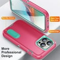 thumbnail image 4 of for iPhone 15 Pro Max Case, iPhone 15 Pro Max Phone Case with Built in Kickstand, Shockproof/Dustproof/Drop Proof Heavy Duty Military-Grade Rugged Protective Cover for iPhone 15 Pro Max,Rose Red, 4 of 9