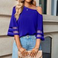 thumbnail image 1 of Chaqueta Top casual de un hombro con botones de metal de color sólido a la moda para mujer Cgtredaw para Mujer Azul T XL, 1 of 7