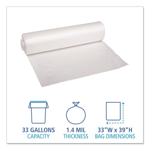 Recycled Low-Density Polyethylene Can Liners, 33 gal, 1.4 mil, 33 Recycled Low-Density Polyethylene Can Liners, 33 gal, 1.4 mil, 33