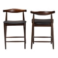 thumbnail image 2 of Baxton Studio Eira Counter Stool Set of 2- Wood Frame Counter height Chair, 2 of 6