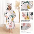 thumbnail image 3 of FORMRS Wearable Blanket Hoodie with Sleeves for Kids Cozy Flannel Sweatshirt, Flamingo Pattern, 3 of 7