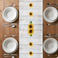 thumbnail image 4 of Table Runner 70 Inches Long for Kitchen Dining, Yellow Sunflower Dresser Scarf Farmhouse, Dining Table Decorations for Wedding/Parties, Gnomes Truck Plaid Farmhouse Wooden 13 x 70 In, 4 of 8
