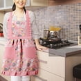 thumbnail image 5 of Delantal de princesa floral de 2 piezas, delantal de lona impermeable para cocina de verano para mujer, delantal para catering, 5 of 5