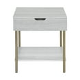 thumbnail image 2 of Whitman White Wood and Brass Square End Table, 2 of 7