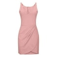 thumbnail image 6 of VKEKIEO Wedding Guest Dresses For Women Mini V-Neck Sleeveless Printed Pink L, 6 of 9