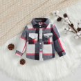 thumbnail image 2 of Otqutp Toddler Snow Wear Boys Girls Spring Fall New Long Sleeve Plaid Shirt Jacket Outwear with Pockets Fall Winter Casual Tops Kids School Coat(Dark Gray,18-24 Months), 2 of 9
