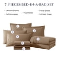 thumbnail image 2 of Amberspace 7-piece Bed in a Bag Comforter Set with Sheets,Deep Brown,Queen, 2 of 8