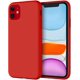thumbnail image 1 of Funda de silicona para iPhone 11 (2019) de 6,1 pulgadas, funda protectora de cuerpo completo con tacto suave y sedoso, funda a prueba de golpes con forro de microfibra (rojo), 1 of 5