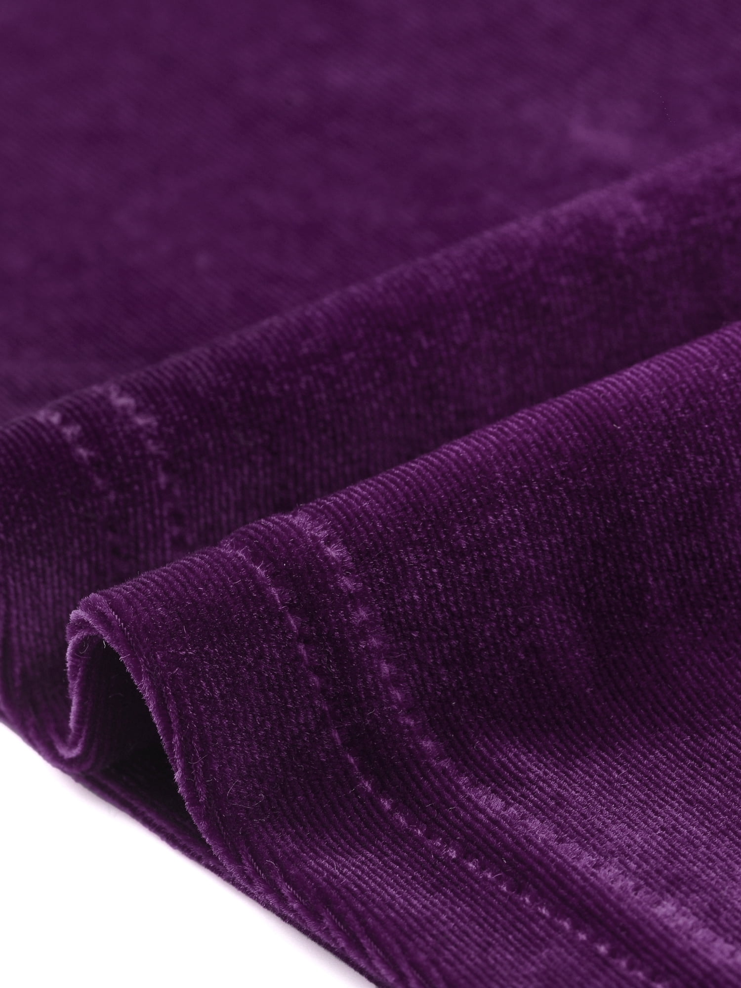 DARING DIVA Women's Velvet Crew Neck Puff Long Sleeve Blouses XL Purple