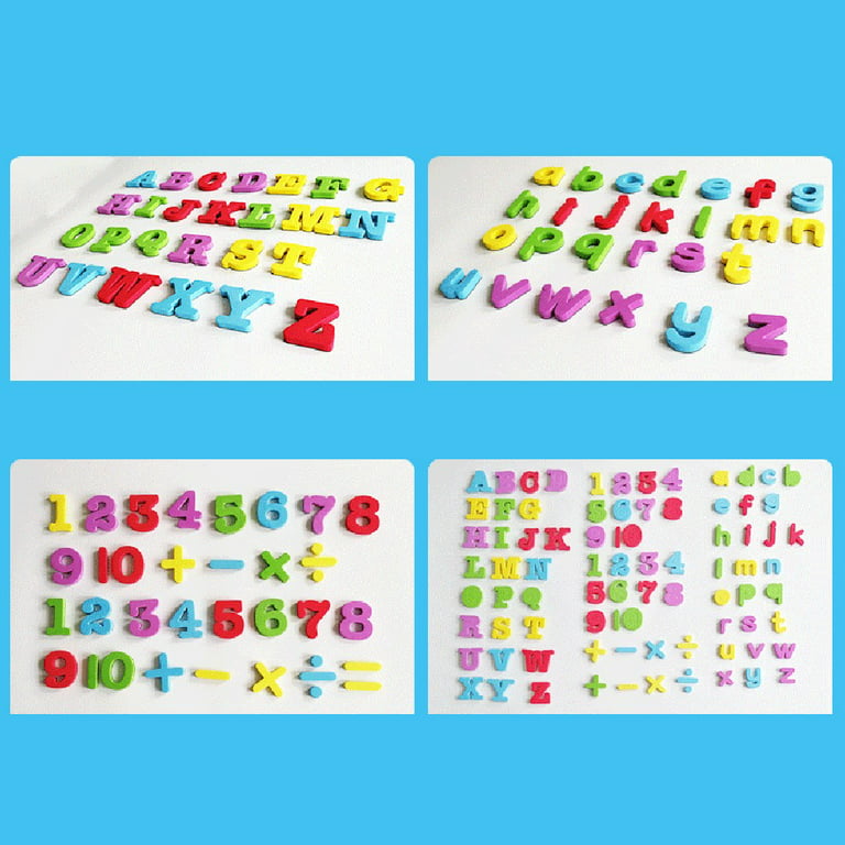 Frogued 1 Set Fridge Magnets Waterproof Reusable Lightweight Learning  Numbers Letters Magnetic Stickers Home Decor Birthday Gift (Capitalized) 
